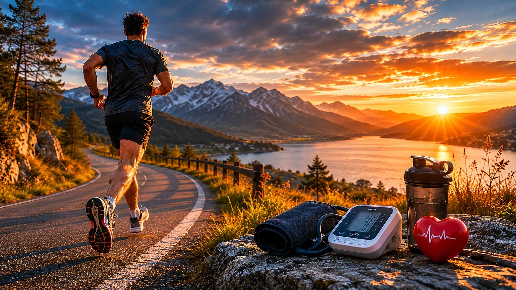 Exercise for hypertension concept showing controlled progressive intensity warm-up to peak workout