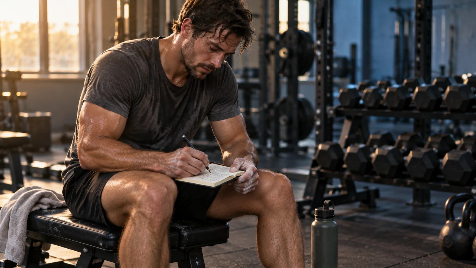 Athlete writing in a training log, the simplest way to catch overreaching early
